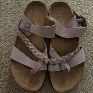 White Mountain Women's Braided Suede Slippers - Light Purple